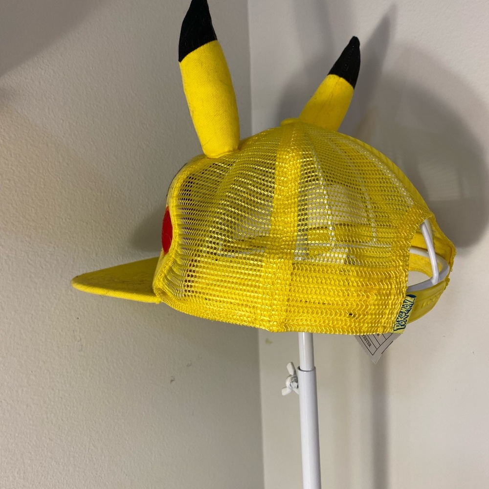 Pokemon Pikachu Face With Ears Yellow Trucker Hat snap back - Picture 3 of 5